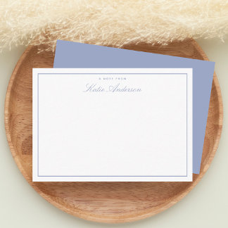 Elegant Minimale Klassieke Script Pastel Blauw Notitiekaartje