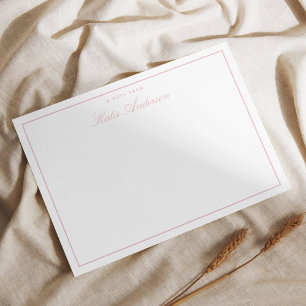 Elegant Minimale Klassieke Script Pastel Roze Notitiekaartje