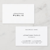 Elegant minimale, moderne professionele Sjabloon Visitekaartje (Voorkant / Achterkant)