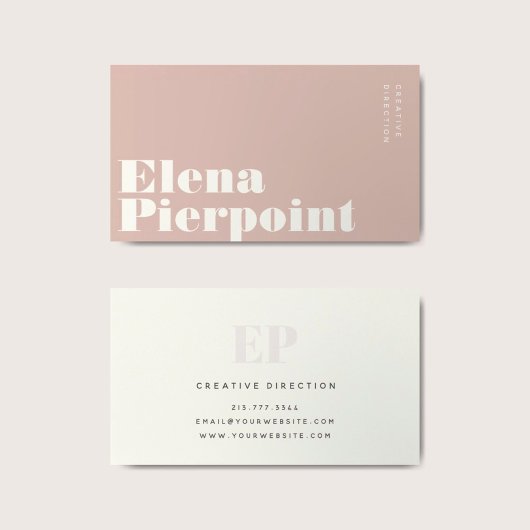Elegant Minimale Monogram Blush Professional Visitekaartje