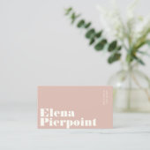 Elegant Minimale Monogram Blush Professional Visitekaartje (Staand voorkant)