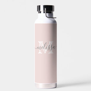 Elegant Minimale Naam en Monogrammed de Kleur van  Waterfles