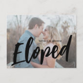Elegant Minimale Script Photo We hebben bruiloft u Aankondigingskaart (Voorkant)