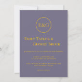 Elegant Minimale Typografie Paars Modern Wedding Kaart (Voorkant)