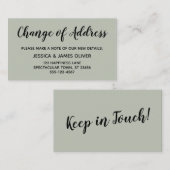 Elegant, minimale wijziging van de groene adreskaa informatiekaartje (Voorkant / Achterkant)