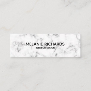 Elegant minimale witte marmer professionele mini visitekaartje