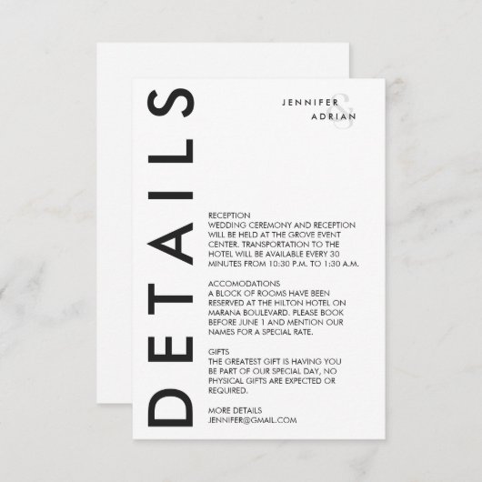 Elegant minimale witte moderne buitenband informatiekaartje (Voorkant / Achterkant)