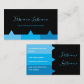 Elegant minimale zwarte en indigo blauwe monogram visitekaartje (Voorkant / Achterkant)