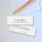 Elegant Minimale zwarte witte gouden haar Mini Visitekaartjes