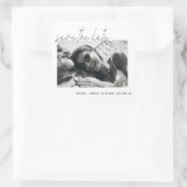 Elegant minimalisme ⎥Foto opslaan van de datum Sti Vierkante Sticker (Tas)