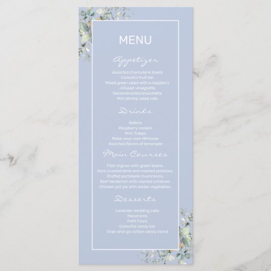 Elégant, Minimalisme, Green Feuille Menu (Devant)