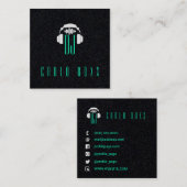 Élégant minimalisme musical noir Carte de visite (Devant / Derrière)