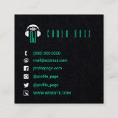 Élégant minimalisme musical noir Carte de visite (Dos)