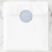 Élégant, minimalisme, Sticker rond Feuille vert (Sac)