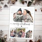 Elegant minimalist 4 Photo Collage Kerstmis Briefkaart