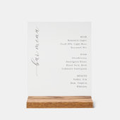 Elegant Minimalist Bar Menu Acryl Bord (Voorkant)