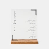 Elegant Minimalist Bar Menu Sign (Recto)