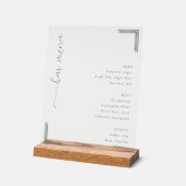 Elegant Minimalist Bar Menu Sign Acryl Bord (Hoek)