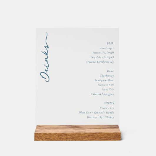 Elegant Minimalist Beverage Guide Blue Serif (Recto)