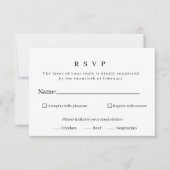 Elegant Minimalist Black and White Wedding RSVP Ca (Devant)