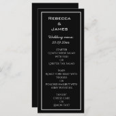 Elegant Minimalist Black Wedding Menu Card (Voorkant / Achterkant)