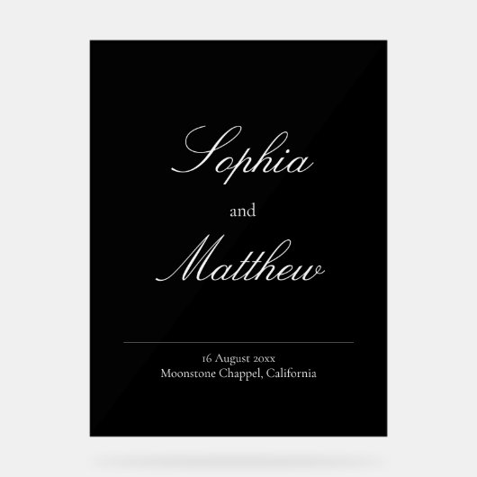 Elegant Minimalist Black Wedding Welcome (Recto)