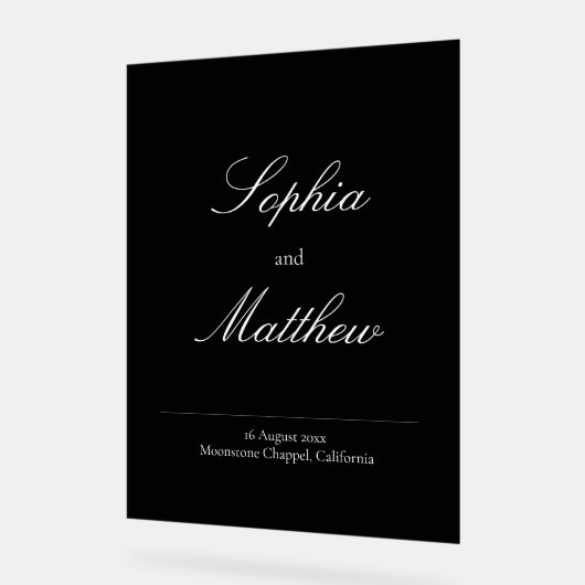 Elegant Minimalist Black Wedding Welcome  (Angle)