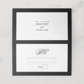 Elegant minimalist Black White Monogram Weddenscha (Buitenkant ongevouwen)