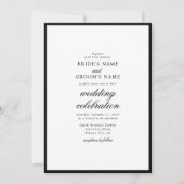 Elegant minimalist Black White Monogram Weddenscha Kaart (Voorkant)