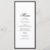 Elegant minimalist Black White Monogram Weddenscha Menu (Voorkant)