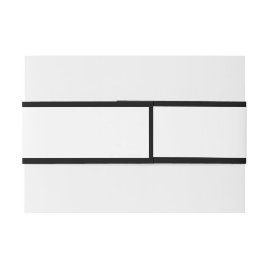 Elegant minimalist Black White Monogram Weddenscha Uitnodigingen Wikkel (Achterkant Voorbeeld)