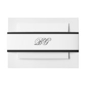 Elegant minimalist Black White Monogram Weddenscha Uitnodigingen Wikkel (Voorkant Voorbeeld)
