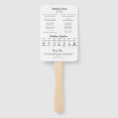 Elegant Minimalist Black White Wedding Program Fan Handwaaier (Achterkant)