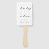Elegant Minimalist Black White Wedding Program Fan Handwaaier (Voorkant)