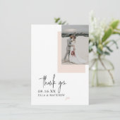 Elegant minimalist Blush Pink Script Font Weddensc Bedankkaart (Staand voorkant)