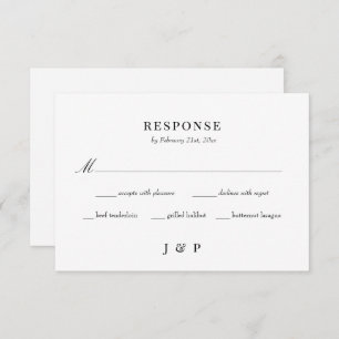 Elegant minimalist bruiloft RSVP-kaart RSVP Kaartje
