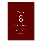 Elegant Minimalist Burgundy Wedding  Kaart (Voorkant)