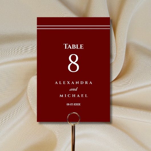 Elegant Minimalist Burgundy Wedding  Kaart