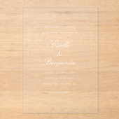 Elegant Minimalist Calligraphy Wedding Invitation Acryl Uitnodigingen (Voorkant)