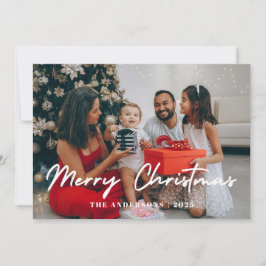 Elegant Minimalist Christmas | Modern Family Photo Feestdagenkaart