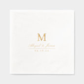 Elegant minimalist couples monogram wedding folie servetten (Voorkant)