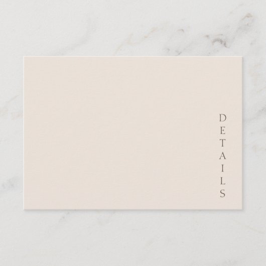 Elegant Minimalist Desert Sand Wedding Informatiekaartje (Voorkant)