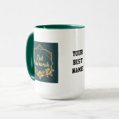 Elegant Minimalist Eid Mubarak Mug – Emerald Green (Devant gauche)