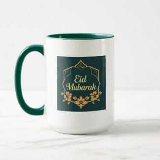Elegant Minimalist Eid Mubarak Mug – Emerald Green Mok