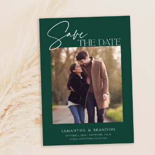 Elegant minimalist Emerald Green Foto Save The Date