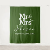 Elegant minimalist Fern Green Wedding Backdrop Wandkleed (Voorkant)