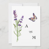 Elegant minimalist Floral Lavender Wedding Kaart (Achterkant)