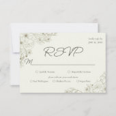 Elegant Minimalist Floral Wedding RSVP Card (Devant)