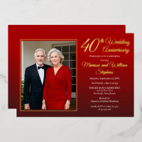 Elegant Minimalist Foto 40th Wedding Jubileum