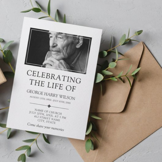 Elegant minimalist - Foto - Viering van het leven Kaart